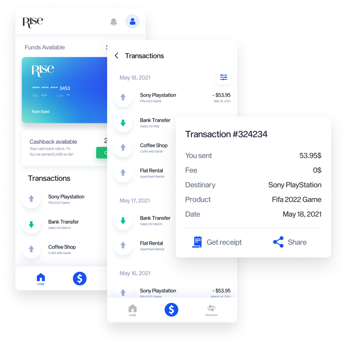 Transaction history